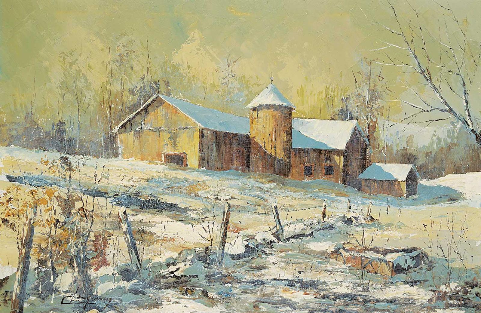 Claude Langevin (1942) - Untitled - Cold Day on the Farm