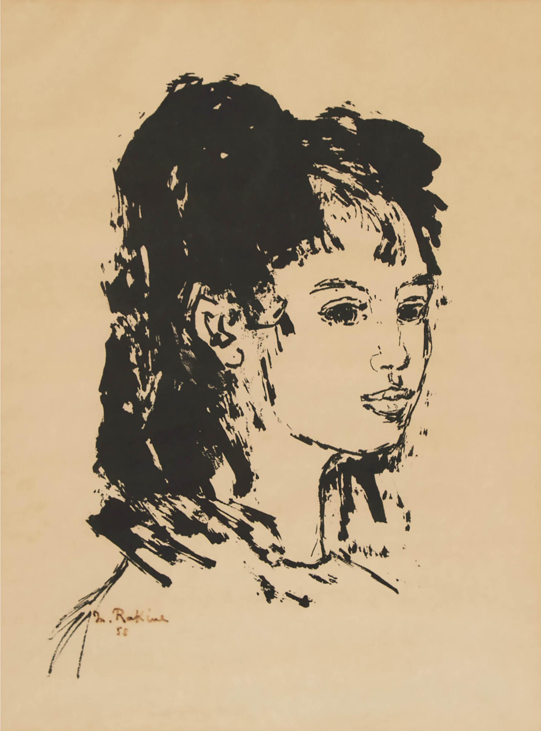 Marthe Rakine (1926-1996) - Untitled (Portrait Of A Young Woman), 1958